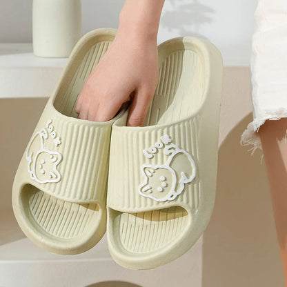 Women's cat design platform slippers in EVA material available in seven colours with non-slip sole