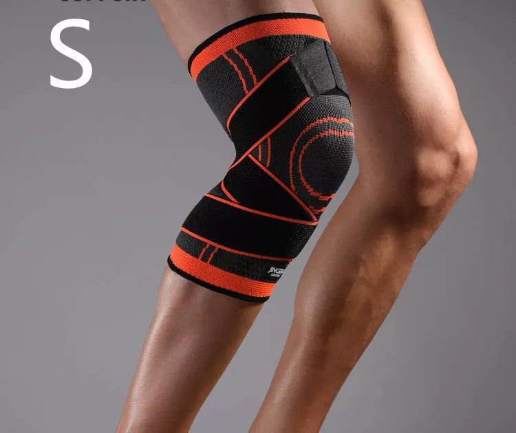 Breathable nylon knee pads for cycling and sports, available in green and orange