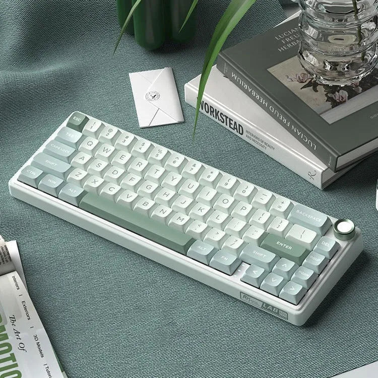 Mechanical keyboard with RGB backlighting wireless Bluetooth portable keyboard featuring Hot-swappable connectivity in multiple colour and mechanical switch options including Snow King Axis, Smoke Rain Axis V2, and Kaihua Knowledge Speed Axis