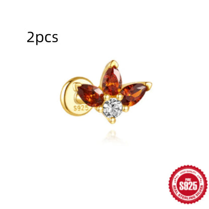 S925 sterling silver water drop shaped earrings with a flat spiral design in a gold electroplated finish.