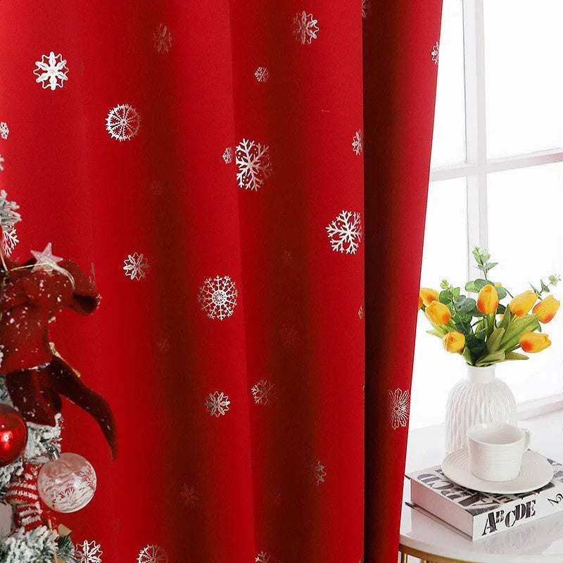 Short hole-free snowflake pattern shade cloth curtain in polyester fabric with modern simplicity style