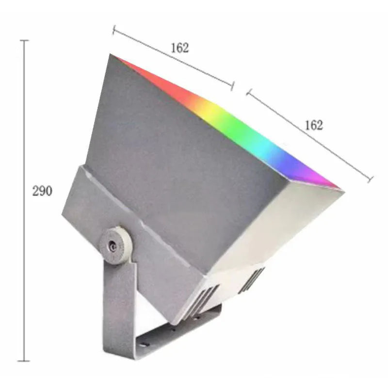 Outdoor LED Rainbow Tree Lamp spotlight with aluminium alloy shell for waterproof RGB colour projection in parks.