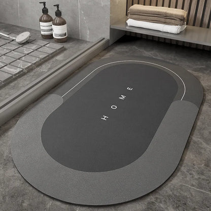 Blended machine-woven floor mat in an oval shape, showing the Lake Baikal Blue colour option.