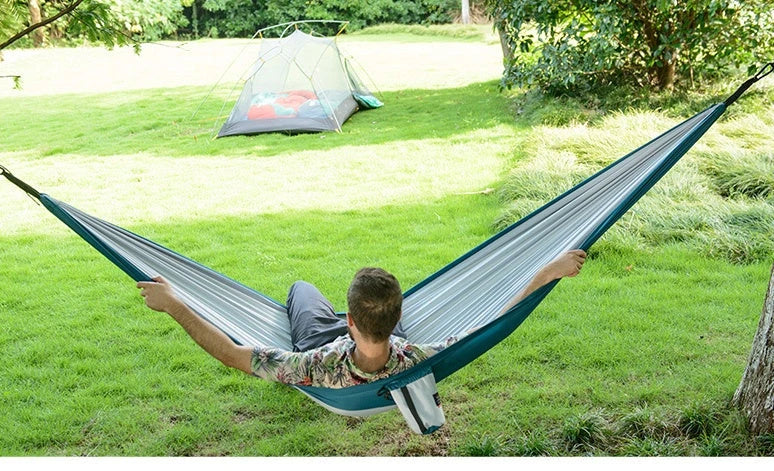 Comfortable and durable camping hammock in various colors, perfect for outdoor adventures and relaxation