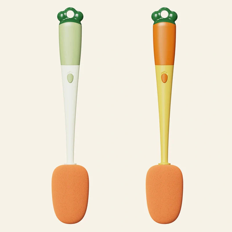 3-in-1 multifunctional cleaning brush with carrot design and long handle