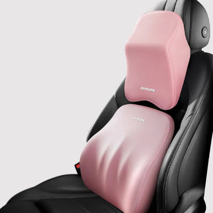 Car lumbar support pillow with memory foam filler in geometry pattern design