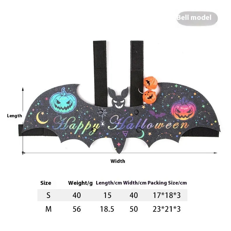 Halloween batwing costume for small pets in felt material with bat wing design