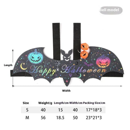 Halloween batwing costume for small pets in felt material with bat wing design