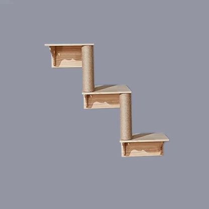 Solid wood wall-mounted cat jumping platform for pet climbing and lounging