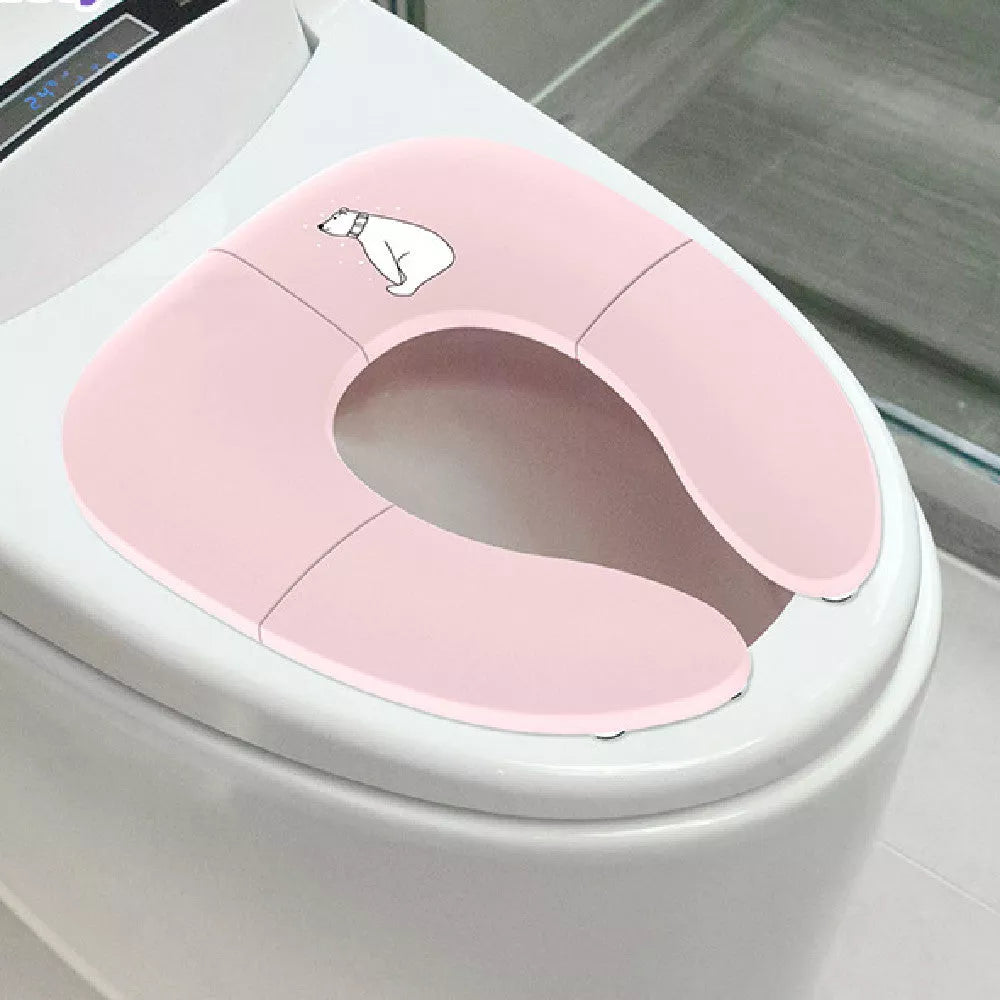 Foldable Baby Travel Potty Seat in pink, yellow, or blue, perfect for on-the-go potty training