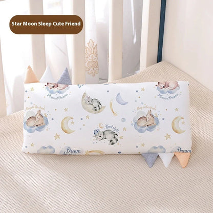 Bamboo fibre children's cartoon pillow with removable cover in three size options