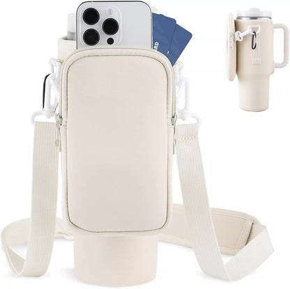 Slok Water Bottle Carrier Bag for 40oz tumblers with adjustable strap and storage pockets