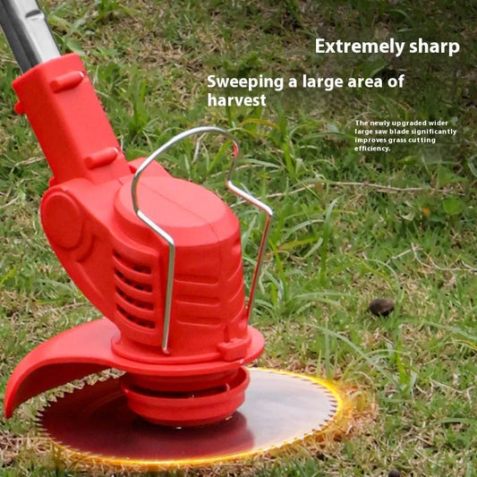 Portable weeding machine with bare metal construction showing 1300mm length and garden application