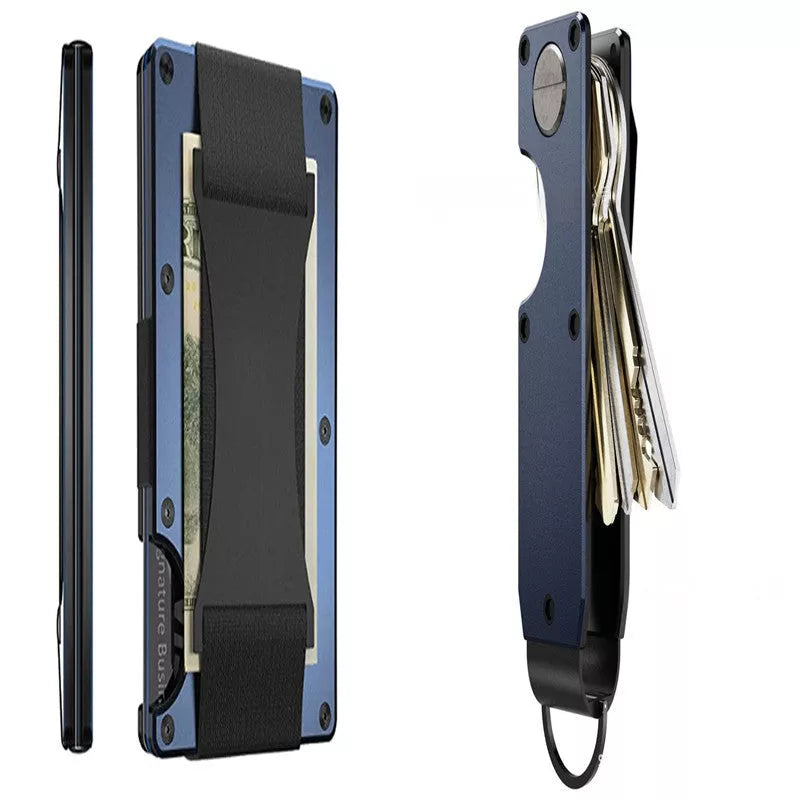 Metal carbon fiber wallet with RFID blocking technology in various colors