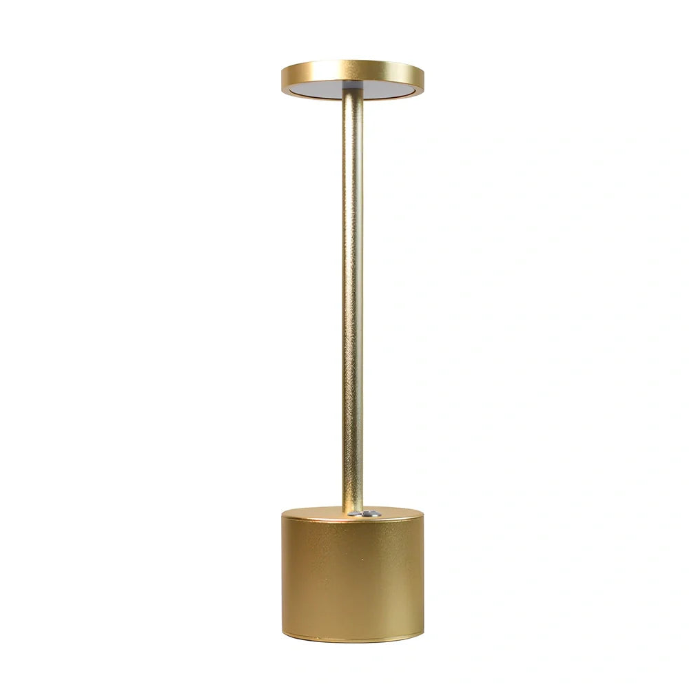 LED rechargeable touch night light in aluminium construction with touch dimming control