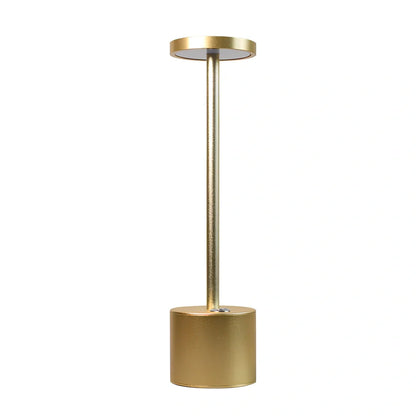 LED rechargeable touch night light in aluminium construction with touch dimming control