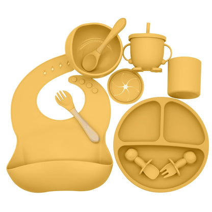 10-piece baby silicone feeding set in multiple colours with temperature range -40°C to 220°C