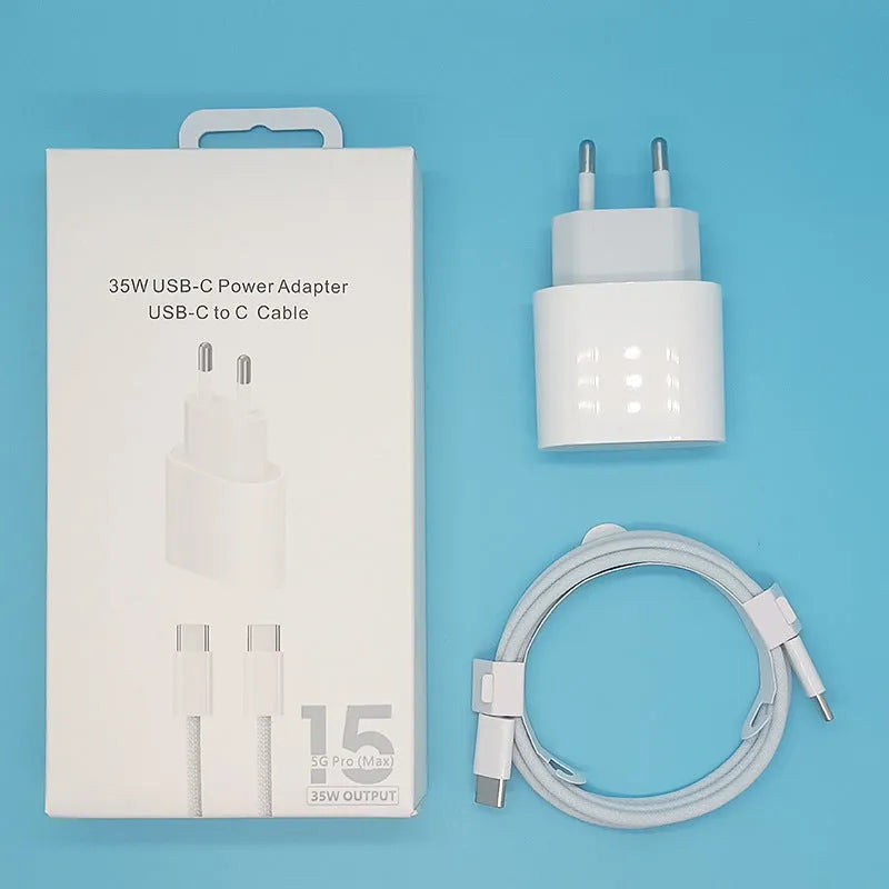 Mobile phone charger with USB interface showing American and European plug configurations