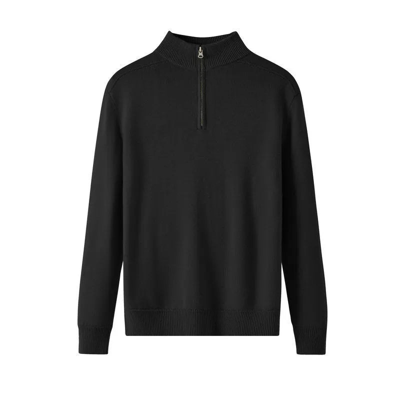 Men's thickened wool casual sweater in slim fit, shown in one of six available colours.