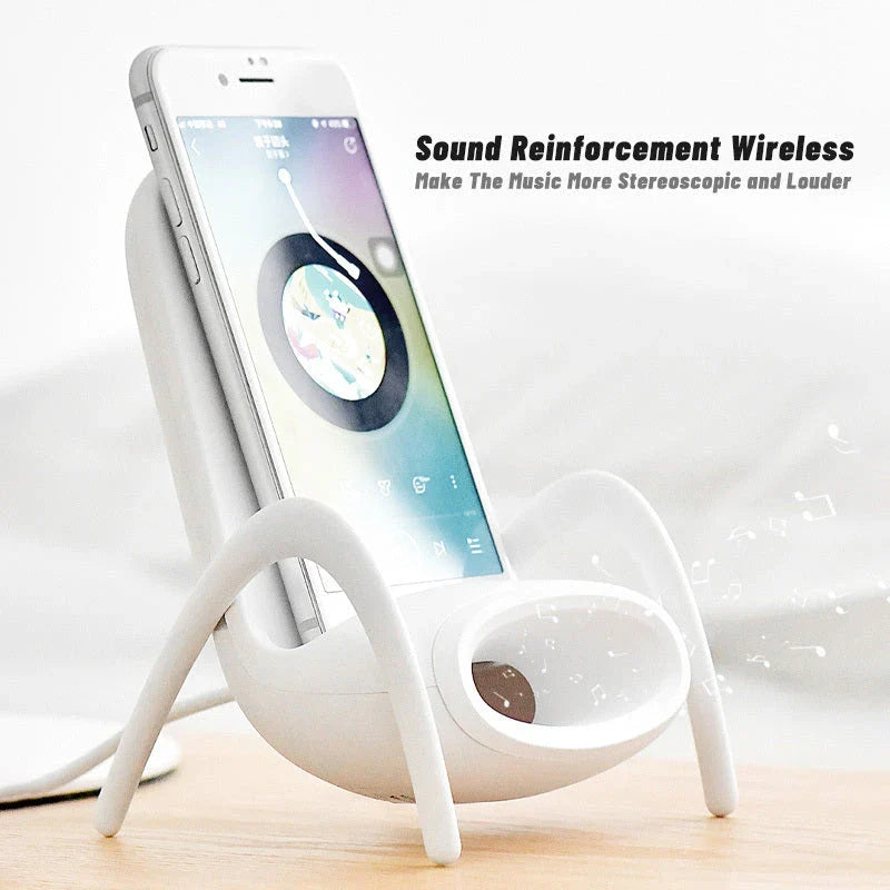 Wireless fast charging station with a stylish phone holder, designed for convenient and safe charging on a desk or table