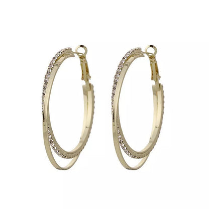 Diamond Simple Bracelet Earring Set in Gold and Silver with circle design