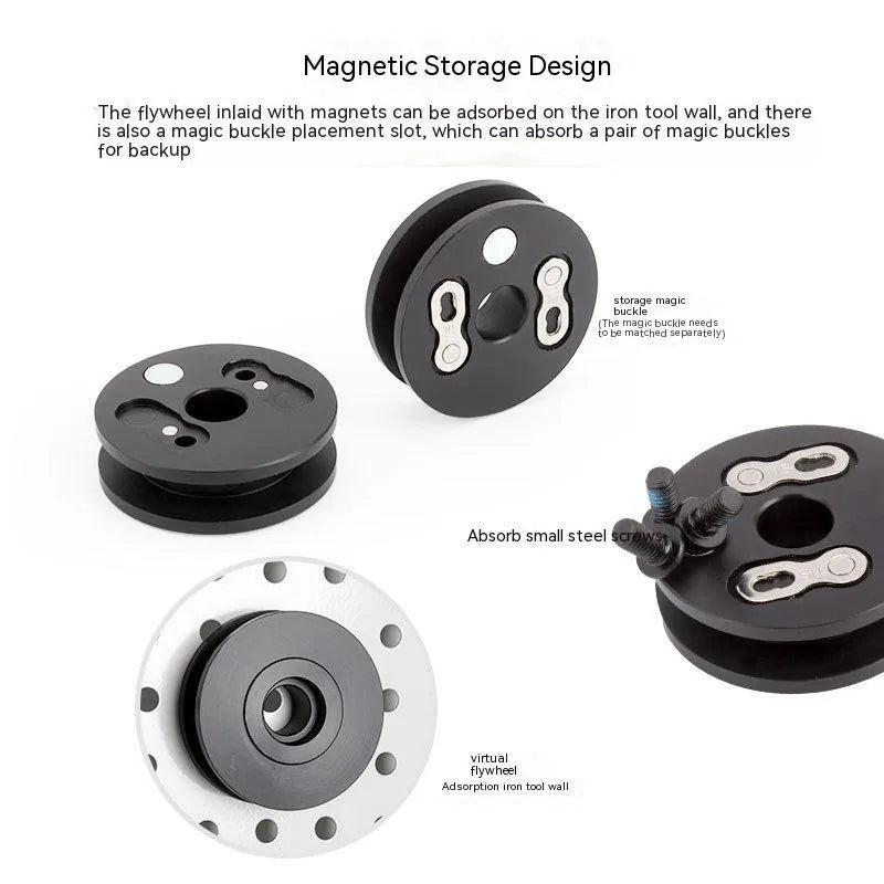 Aluminium alloy bicycle chain holder and tensiometer tool with three format options