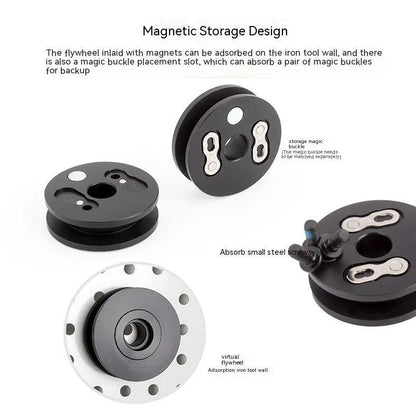 Aluminium alloy bicycle chain holder and tensiometer tool with three format options