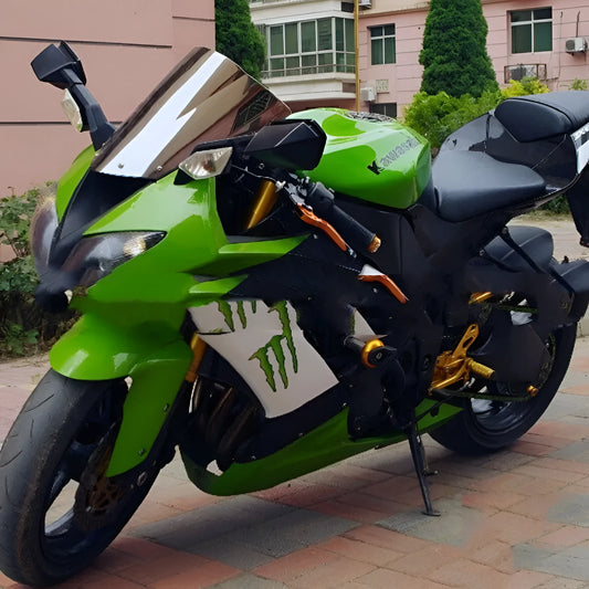 Blue and brown tint motorcycle windscreen for Kawasaki ZX-6R and ZX-10R models