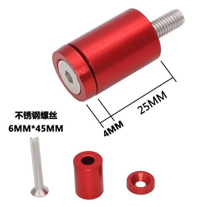 Aluminium alloy machine cover height spacer kit with screws, nuts, washers in red, blue, black.