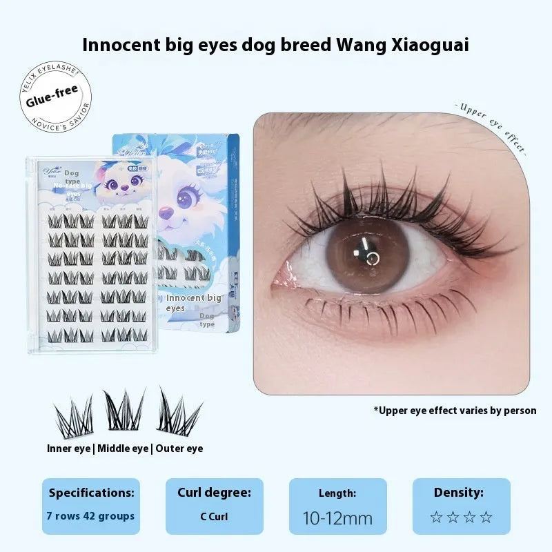 Glue-free self-adhesive false eyelashes in 0.07C high-grade fibre with hardcover seven-row packaging