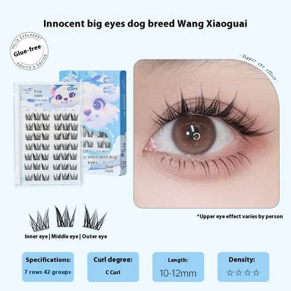 Glue-free self-adhesive false eyelashes in 0.07C high-grade fibre with hardcover seven-row packaging