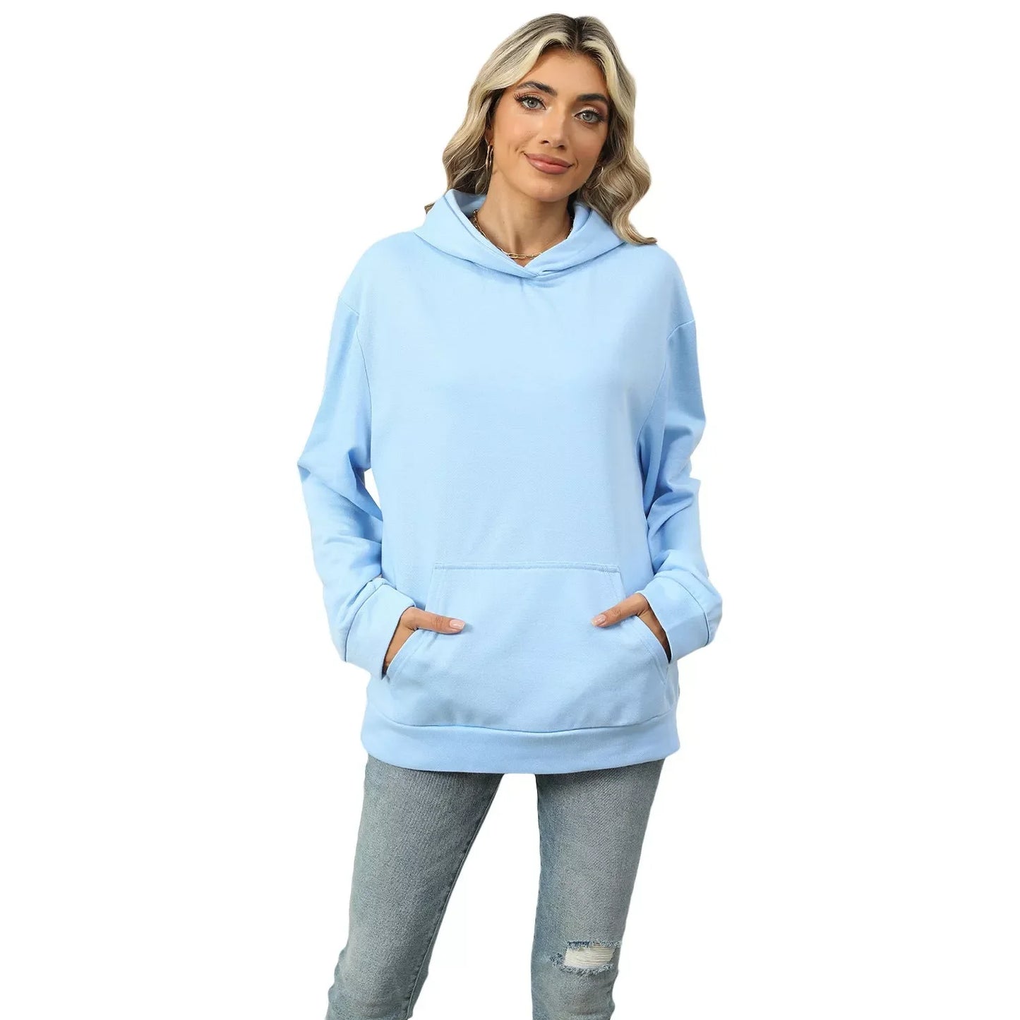 Casual Hooded Pocket Sweatshirt for Women in various colors