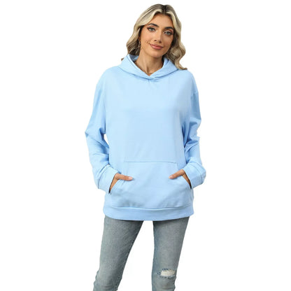 Casual Hooded Pocket Sweatshirt for Women in various colors
