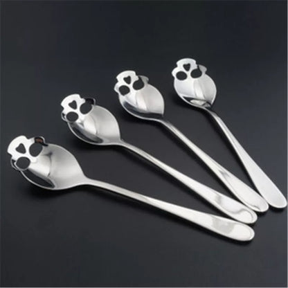 Stainless steel skull coffee spoon for adults, unique design, durable