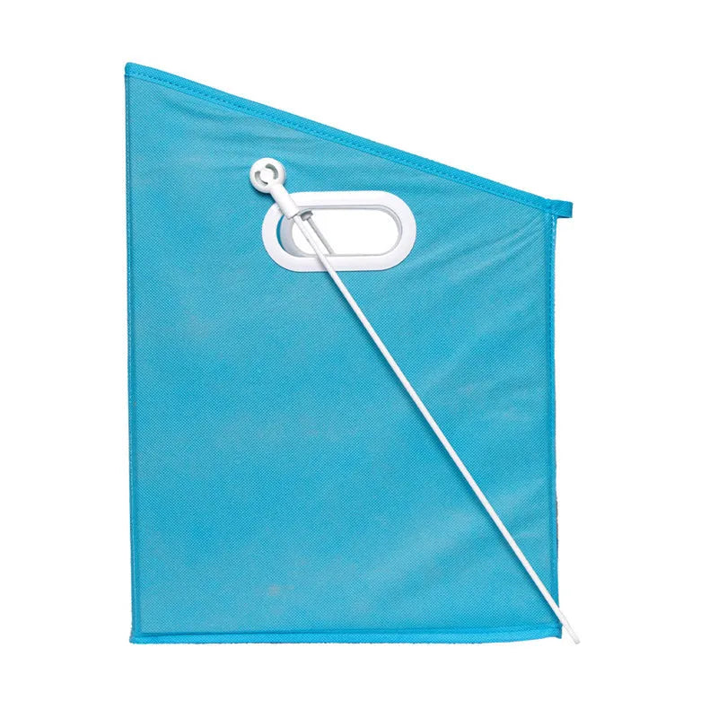 Blue folding detachable storage basket with clear front panel, large 41x33x33cm or small 27x24x24cm, holds 4kg