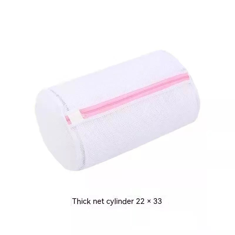White nylon mesh laundry bag set for delicate garments protection