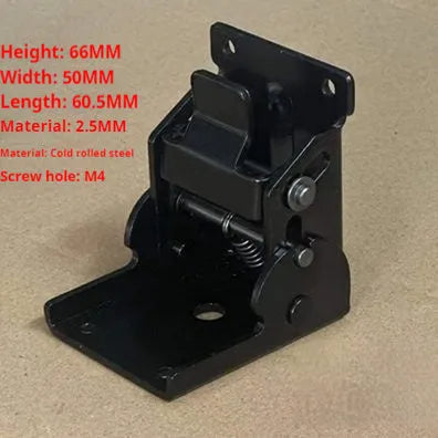 Furniture foot folding hinge with 0-90 degree adjustment and self-locking mechanism for cabinet doors