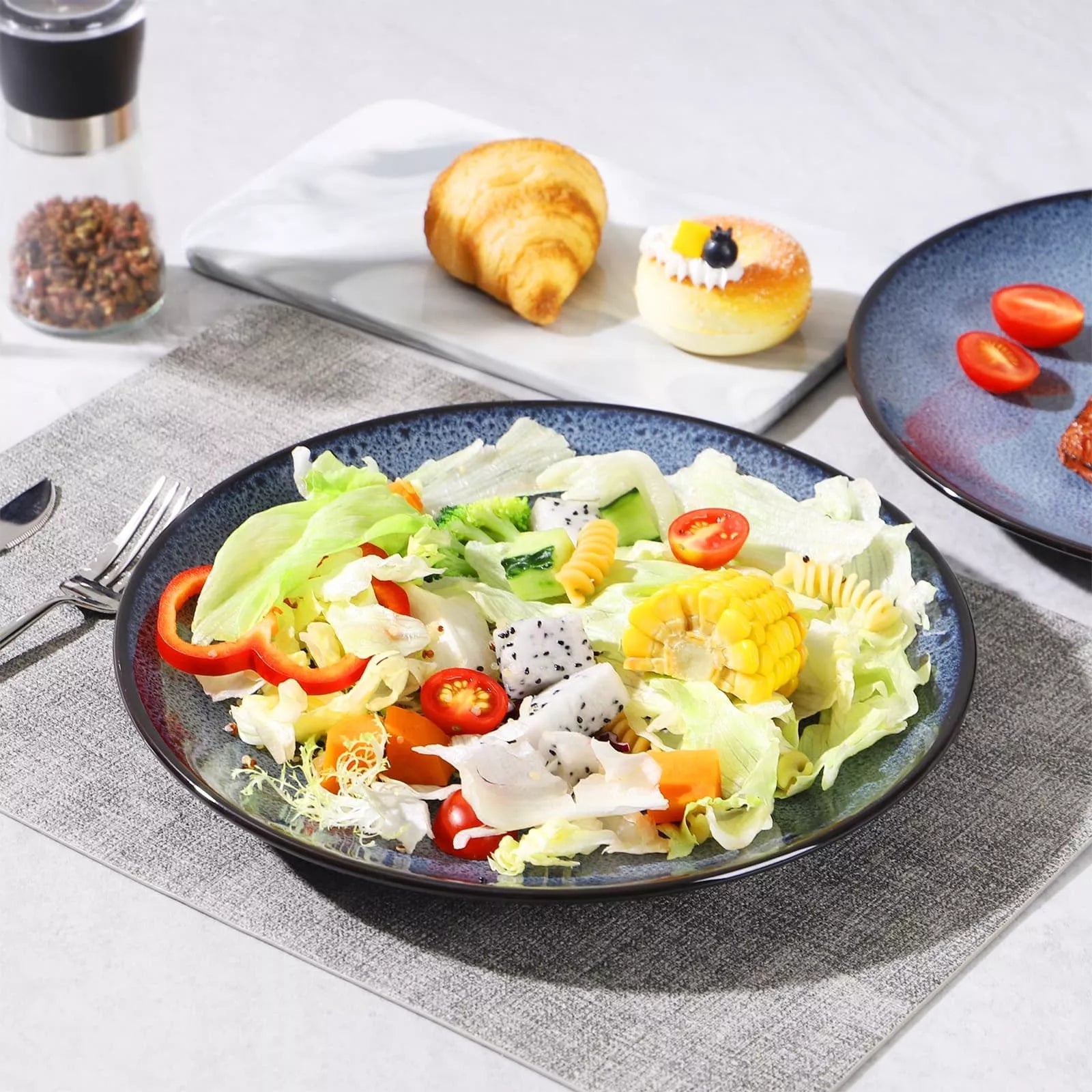 Ceramic steak plate set of 6 for versatile dining, dishwasher and microwave safe