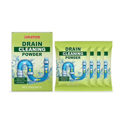 120g container of white drain cleaning powder for unblocking sinks and showers