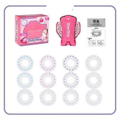 Bling Drilling Rig Toy Set with styling tool and 150 gems for creative play