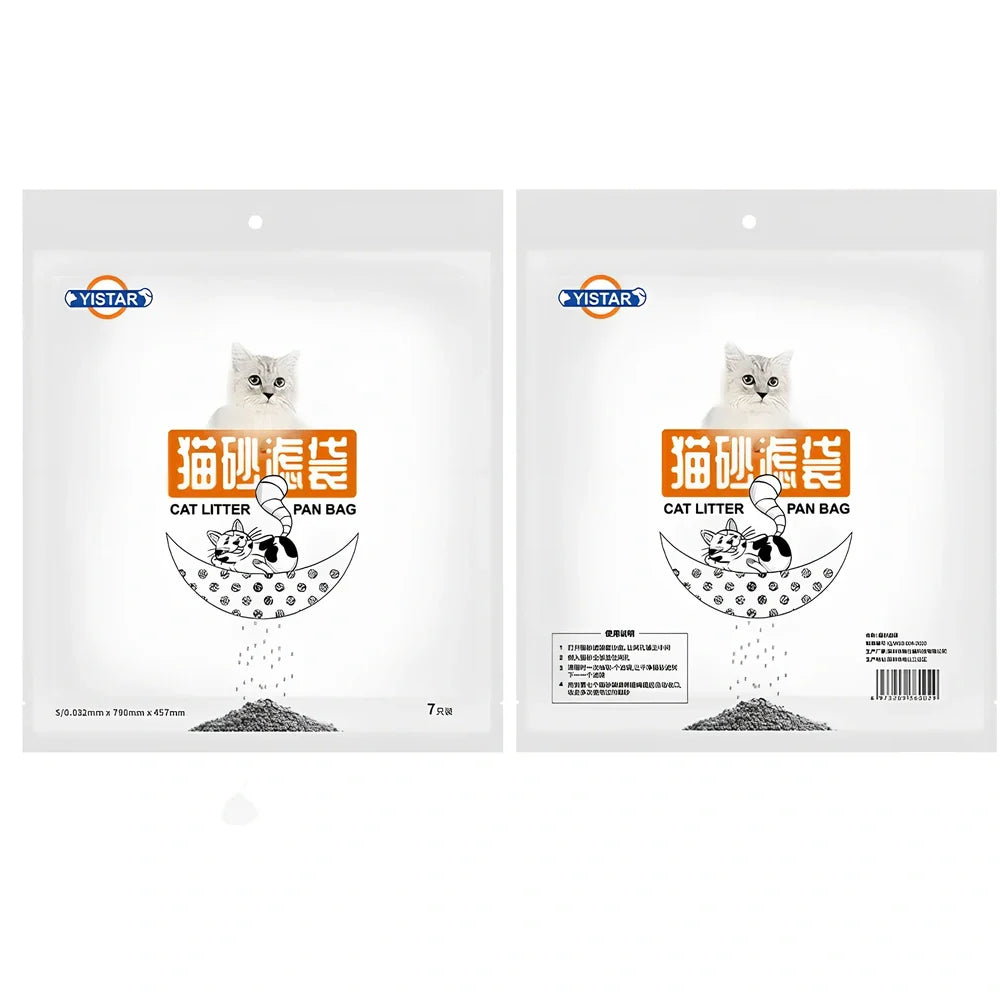 Thicker plastic cat litter bags in two sizes with waterproof, wear-resistant construction for waste containment