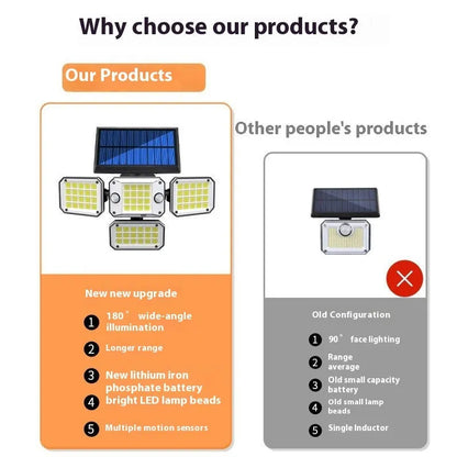 Solar garden lamp with motion sensor for outdoor pathway and entrance lighting