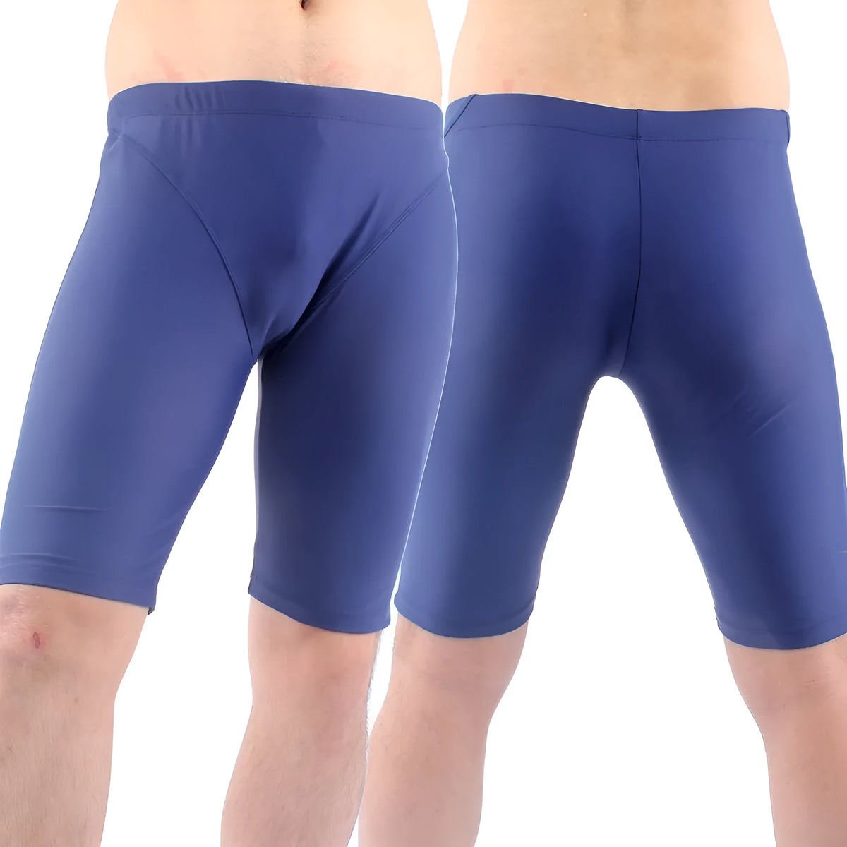 Men's green quick-drying swimming trunks with five-point fashion design and anti-embarrassment fit