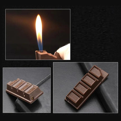Chocolate-shaped torch lighter with butane refill for cigarettes and cigars