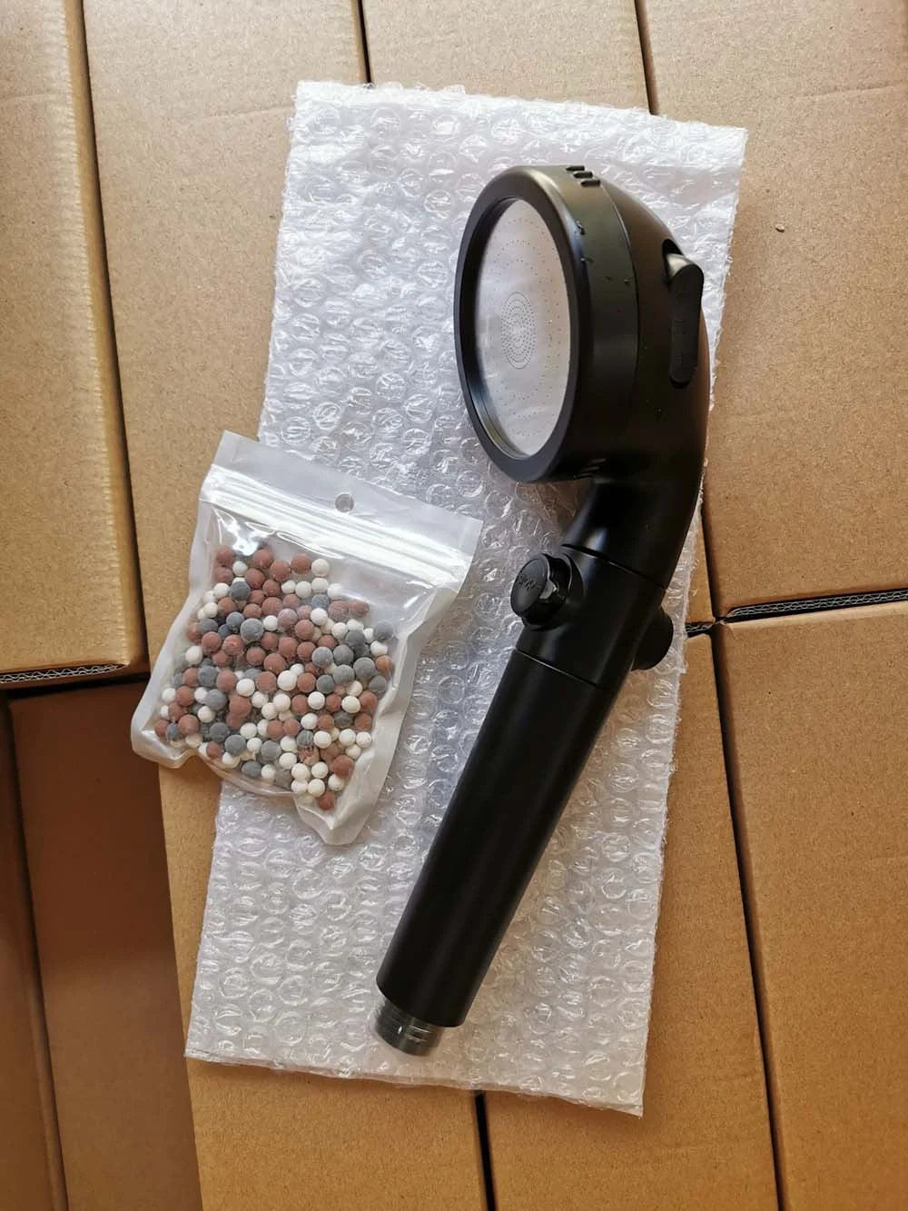 Household Negative Ion Pressurized Shower Head with adjustable modes and water-saving feature