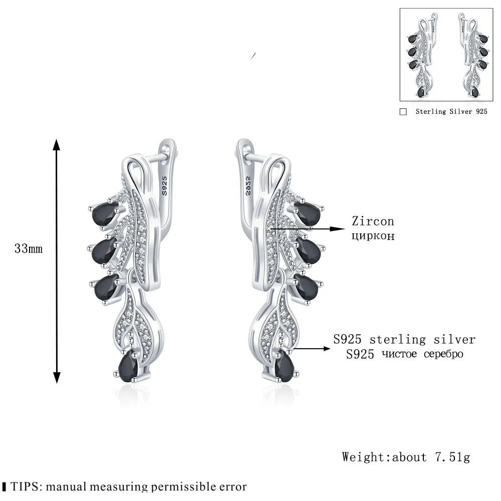 Korean Style Drop-shaped Zircon Stud Earrings in Black - Elegant and Versatile