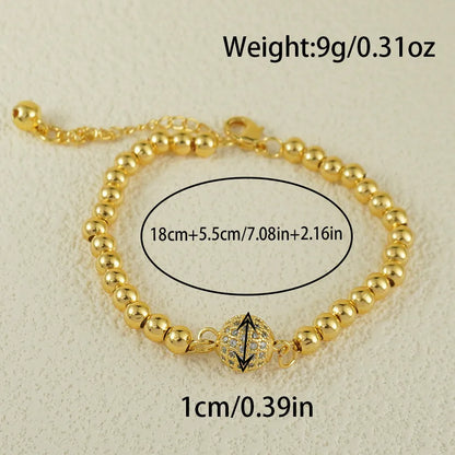 Women's copper bracelet with heart-shaped design and zircon stones, electroplated finish
