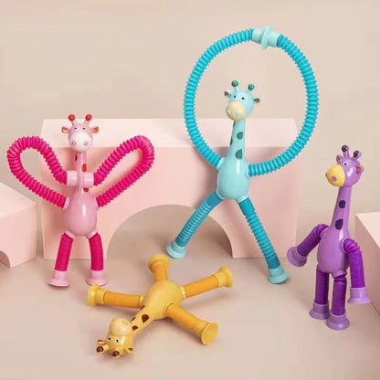Giraffe Tubes Sensory Toys in various colors, stretchable fidget toy for stress relief