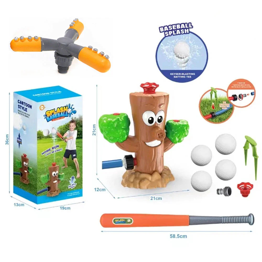 Colorful outdoor water sprinkler toy with cactus-shaped design for kids to enjoy in the backyard