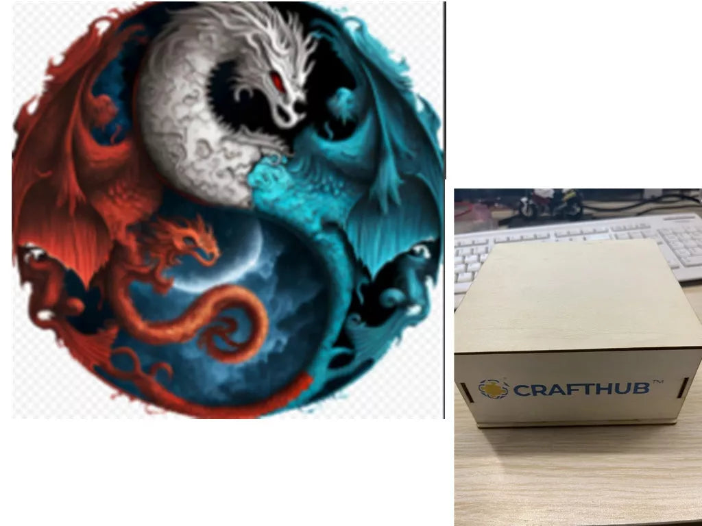 Animal Puzzle Craft Hub A3 Size Wooden Box for puzzle storage and organization